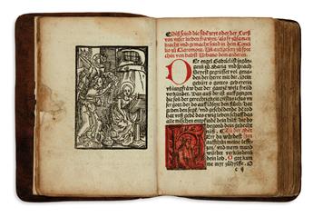 (CATHOLIC LITURGY.)  [Hortulus animae in German.]  Circa 1515-20?  Lacks 22 leaves, including title.
